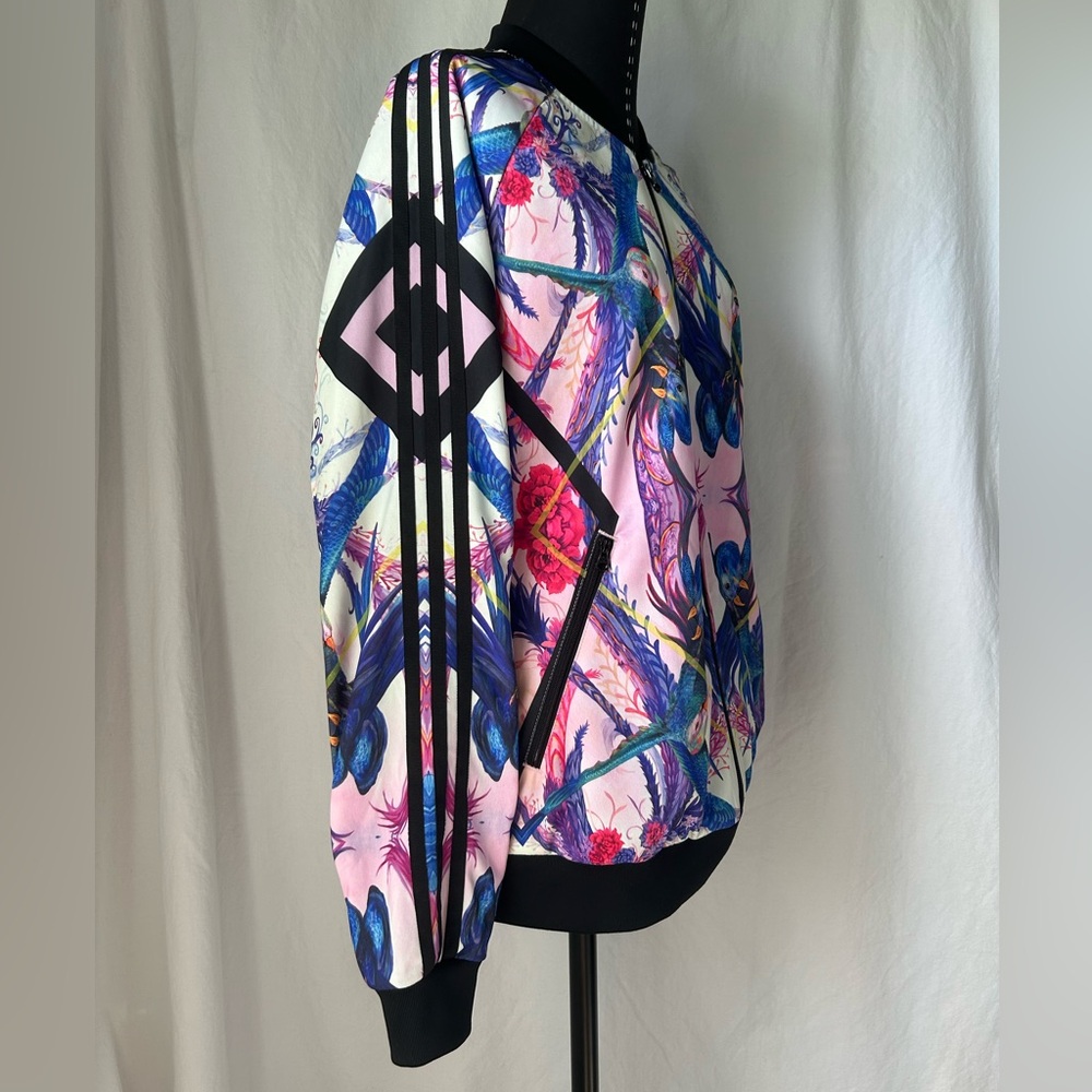 Adidas Originals Florera Optic Bloom Floral Bird Print Track Jacket Large NWOT - Picture 8 of 11